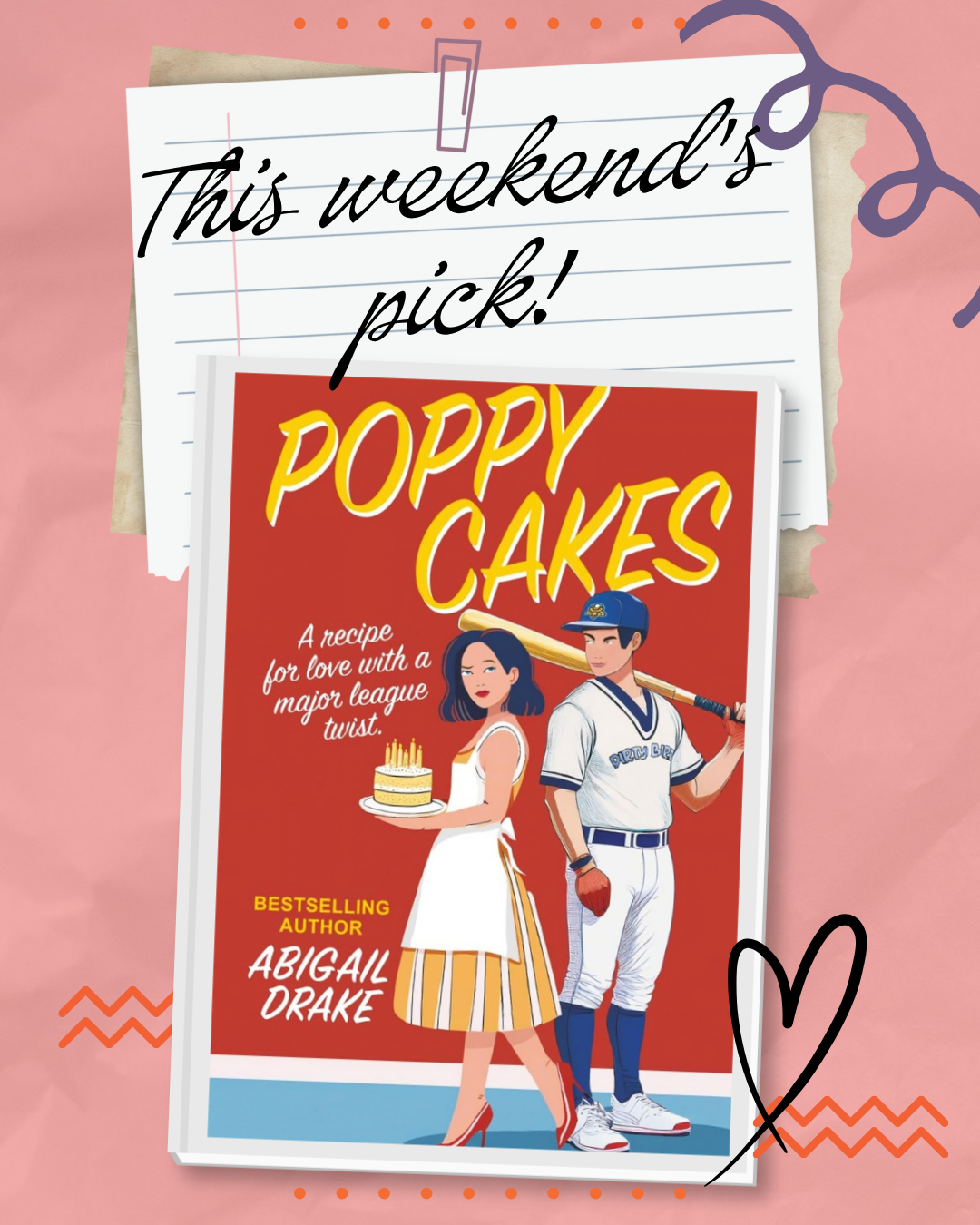 Graphic slide announcing this weekend's pick, Poppy Cakes